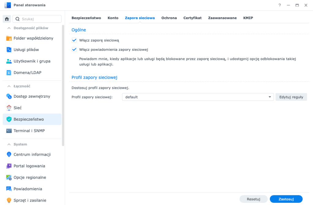 Zapora sieciowa Synology