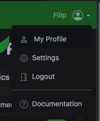 Paperless-ngx, Menu mojego profilu