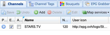 TVHeadend, Channels Stars TV