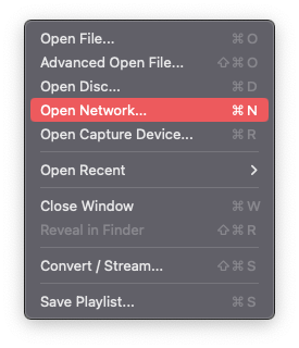 VLC Media Player, Open Network