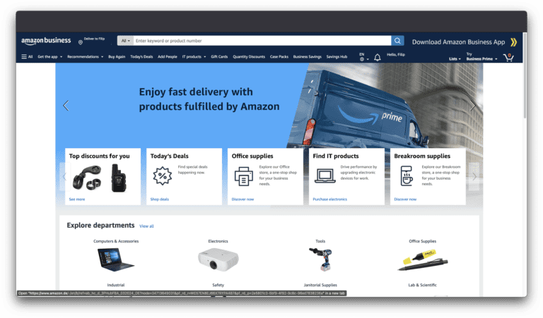 Amazon Business- home page