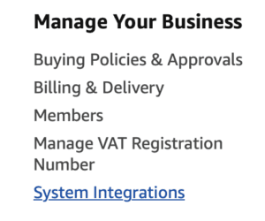 Amazon Business, System integrations