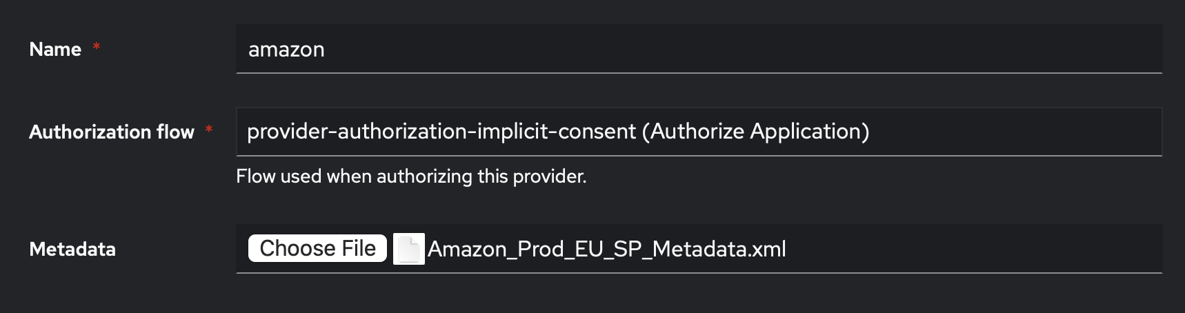Authentik, New provider Amazon SAML