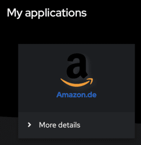 Authentik, My applications Amazon